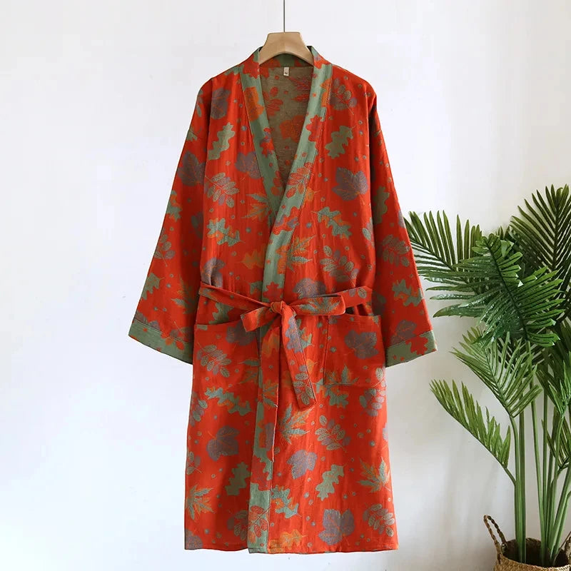 Robe de chambre femme coton – Style Kimono Japonais
