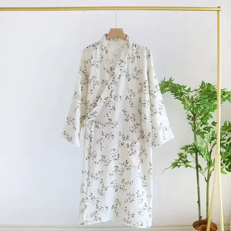 Robe de Chambre Femme Kimono – 100 % Coton Bambou