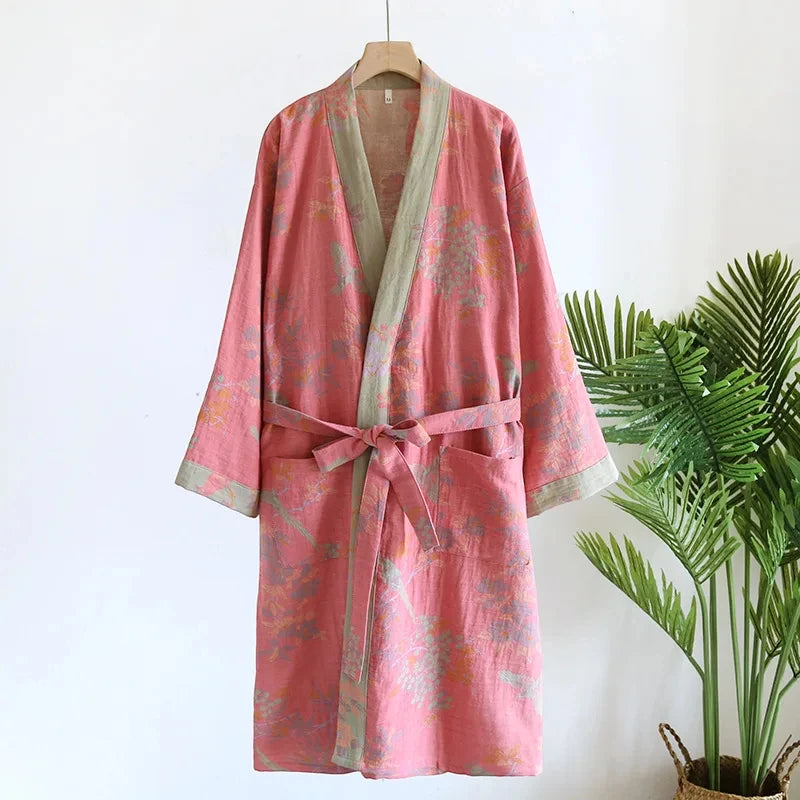 Robe de chambre femme coton – Style Kimono Japonais