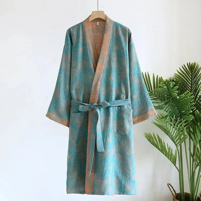 Robe de chambre femme coton – Style Kimono Japonais
