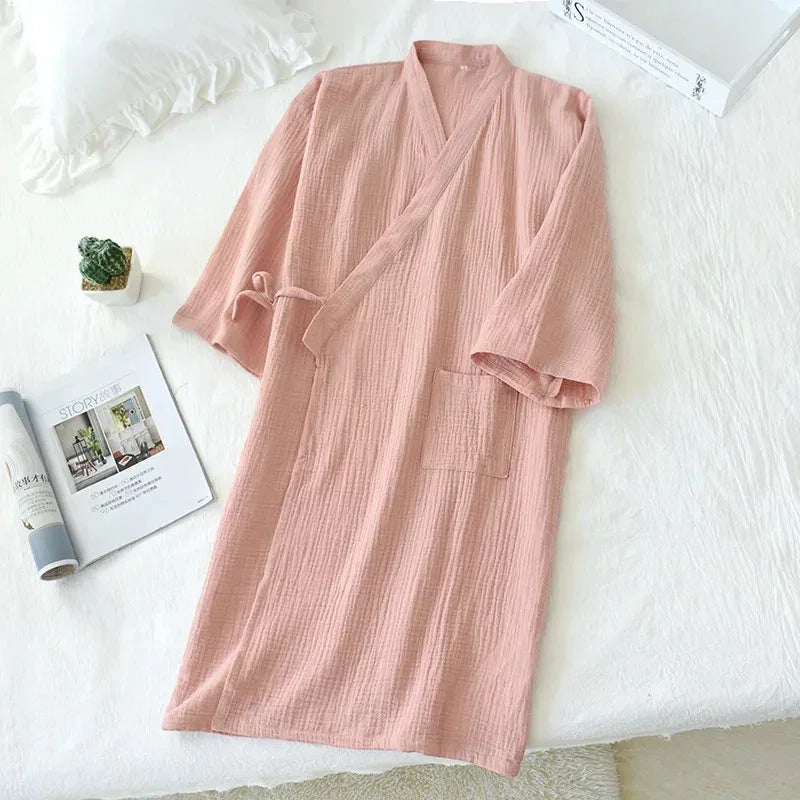 Robe de Chambre Femme Kimono - 100% Coton Unie