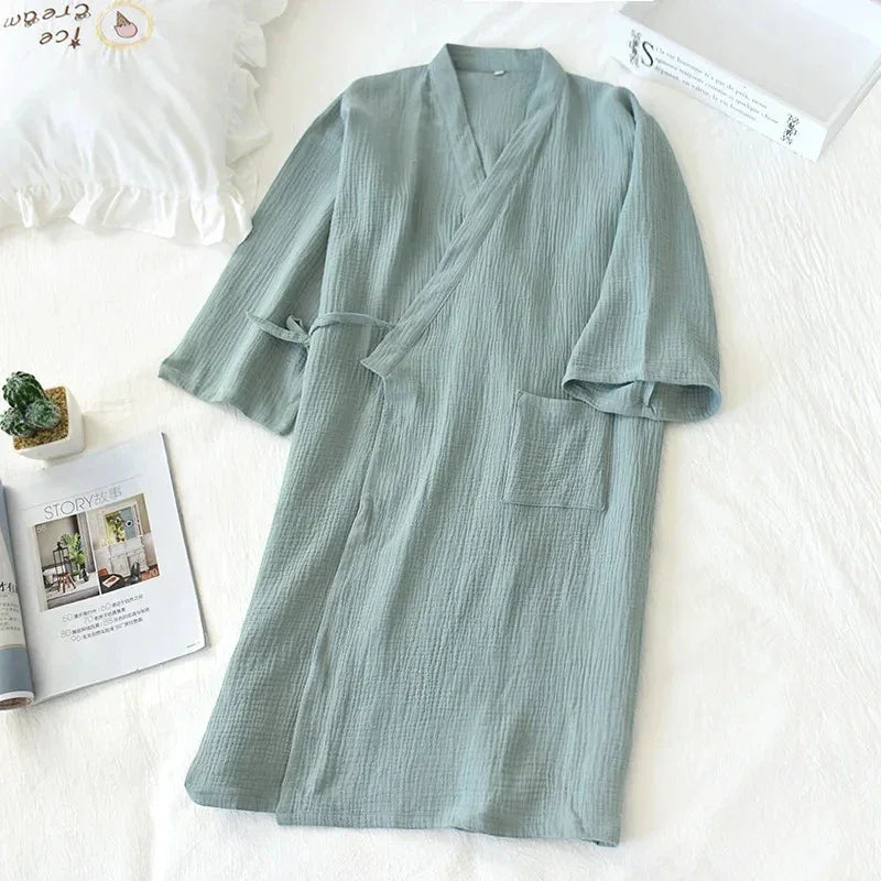 Robe de Chambre Femme Kimono - 100% Coton Unie