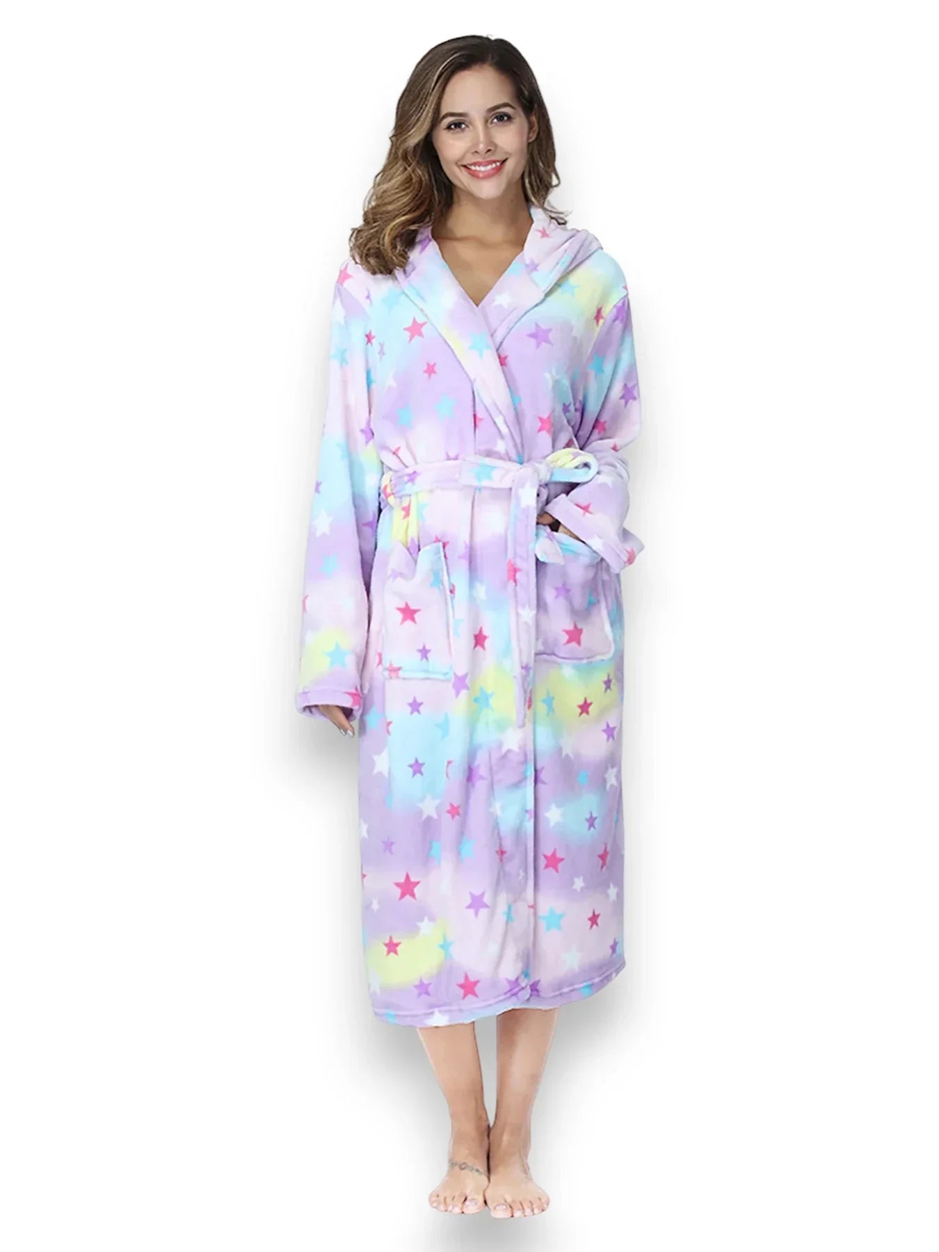 Robe de chambre polaire femme Douceur Étoilée – Avec ou sans capuche