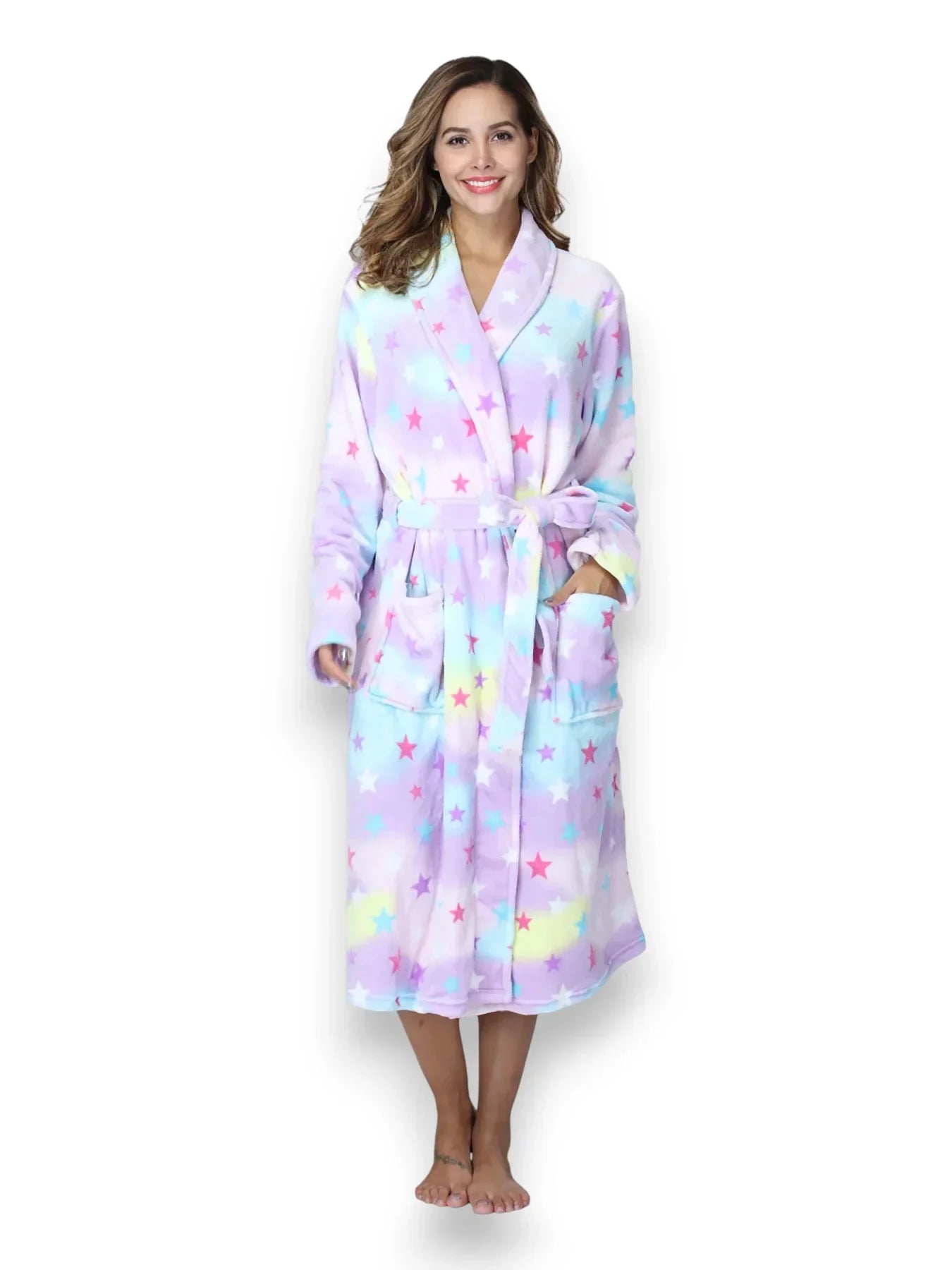 Robe de chambre polaire femme Douceur Étoilée – Avec ou sans capuche