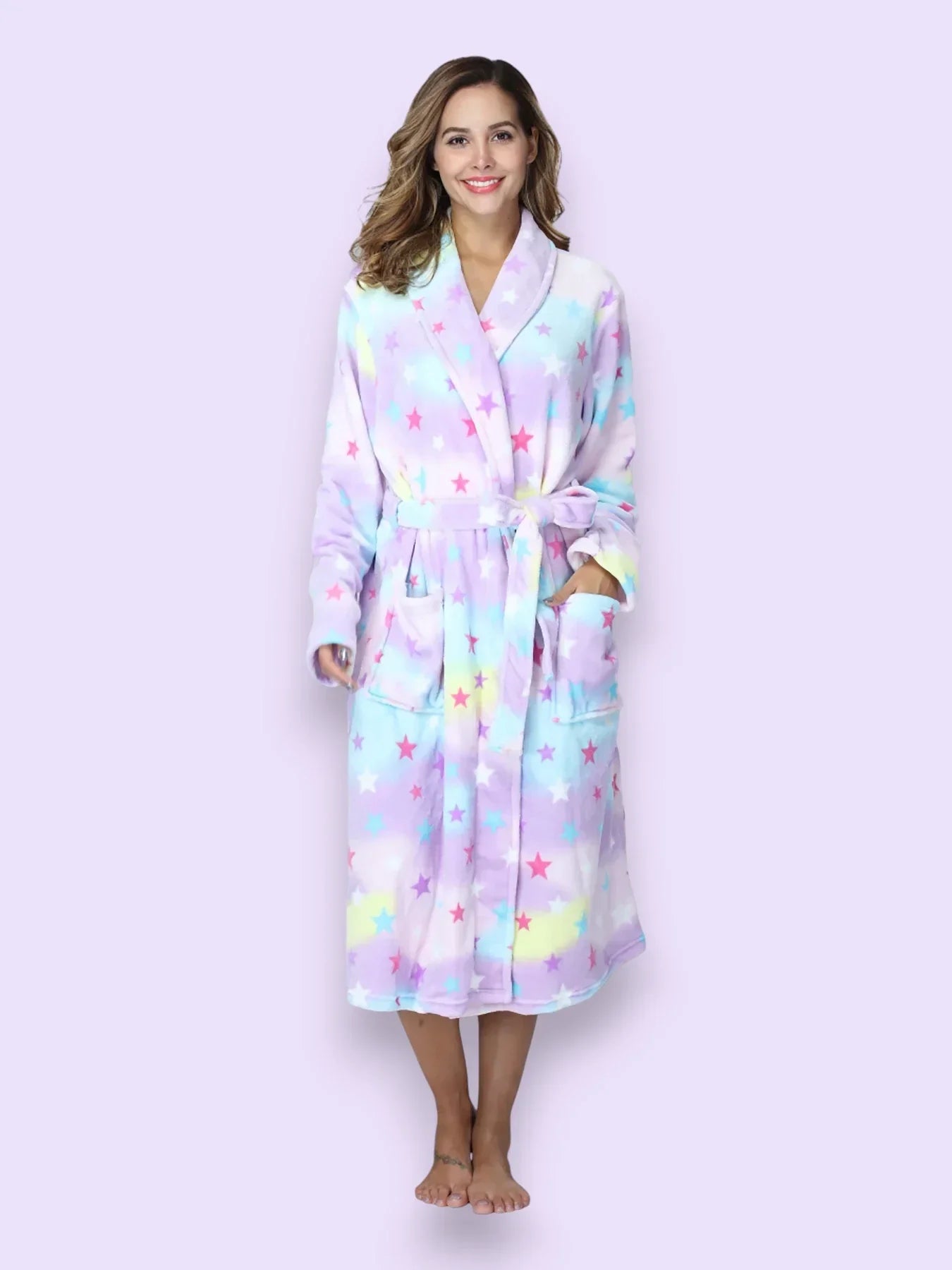 Robe de chambre polaire femme Douceur Étoilée – Avec ou sans capuche