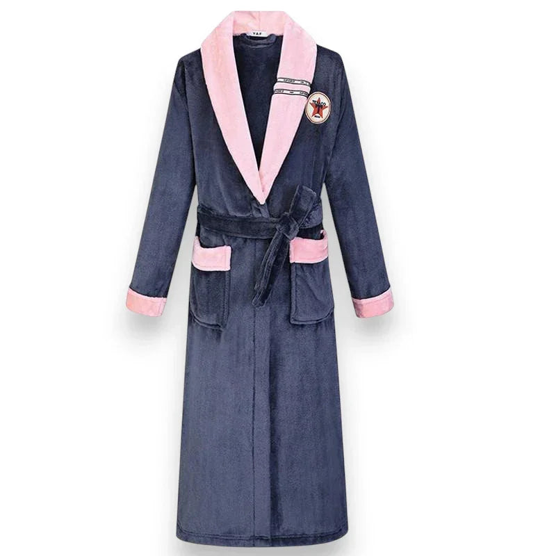 Robe de chambre polaire femme Kimono Longue – Élégance Douce
