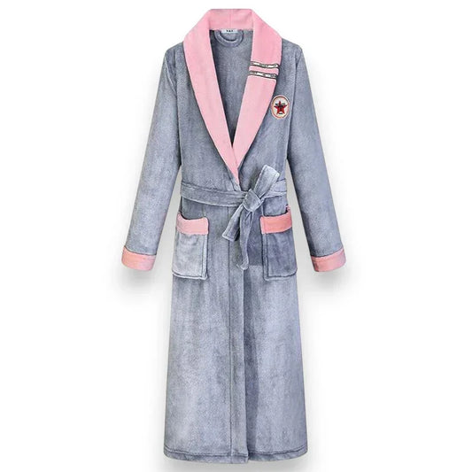 Robe de chambre polaire femme Kimono Longue – Élégance Douce