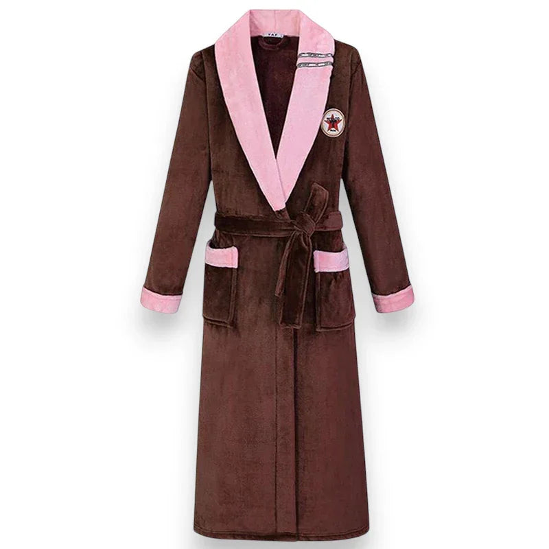 Robe de chambre polaire femme Kimono Longue – Élégance Douce