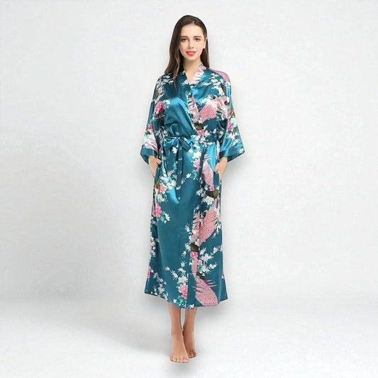 Robe de Chambre Femme Satin - Kimono Floral