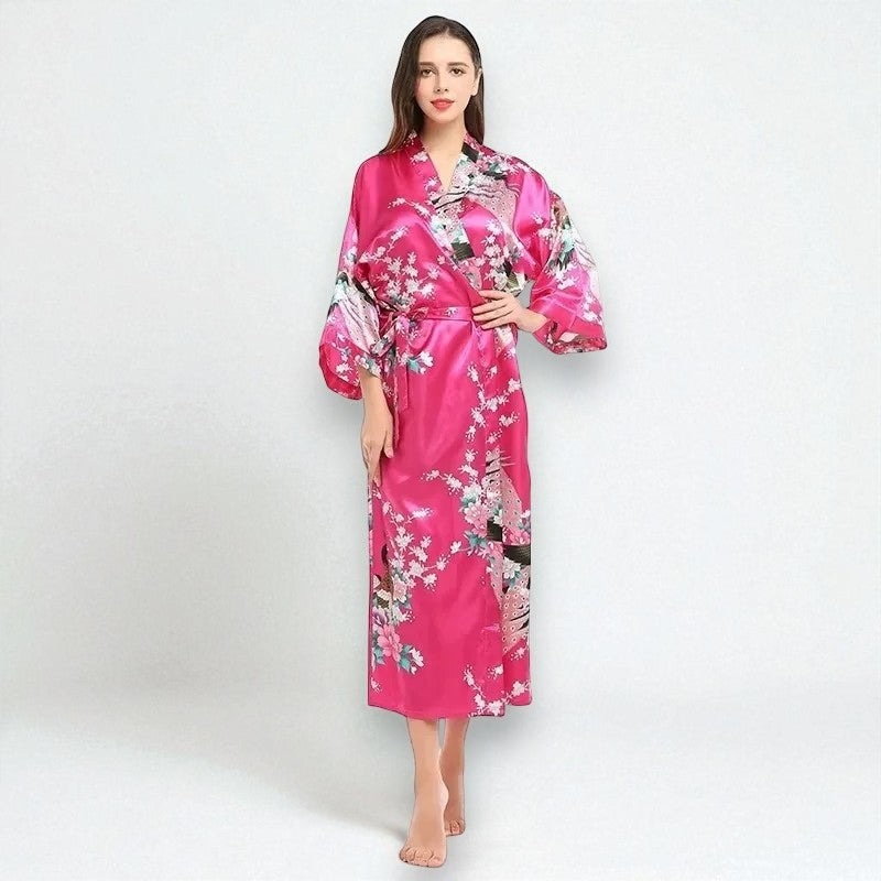 Robe de Chambre Femme Satin - Kimono Floral