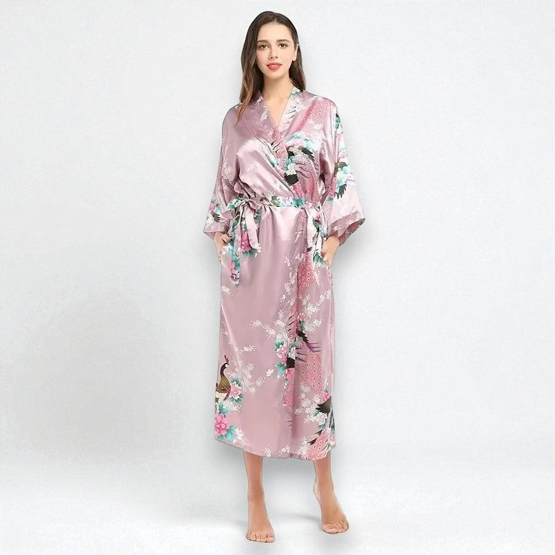 Robe de Chambre Femme Satin - Kimono Floral