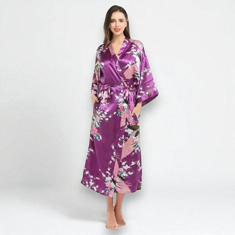 Robe de Chambre Femme Satin - Kimono Floral
