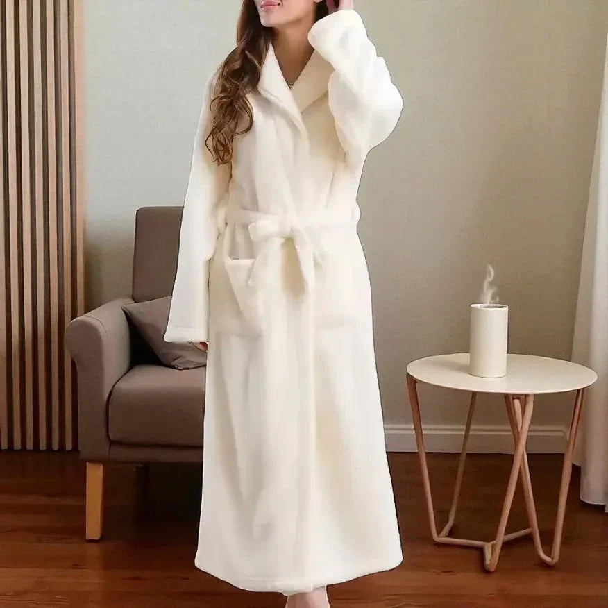 Robe de chambre polaire femme Cocooning élégante – Robes de