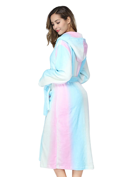 Robe de Chambre Polaire Femme à Capuche - Rainbow
