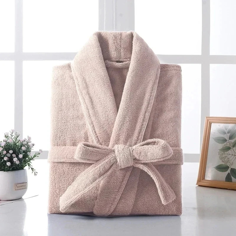 Robe de chambre coton éponge unisexe - Confort & Élégance