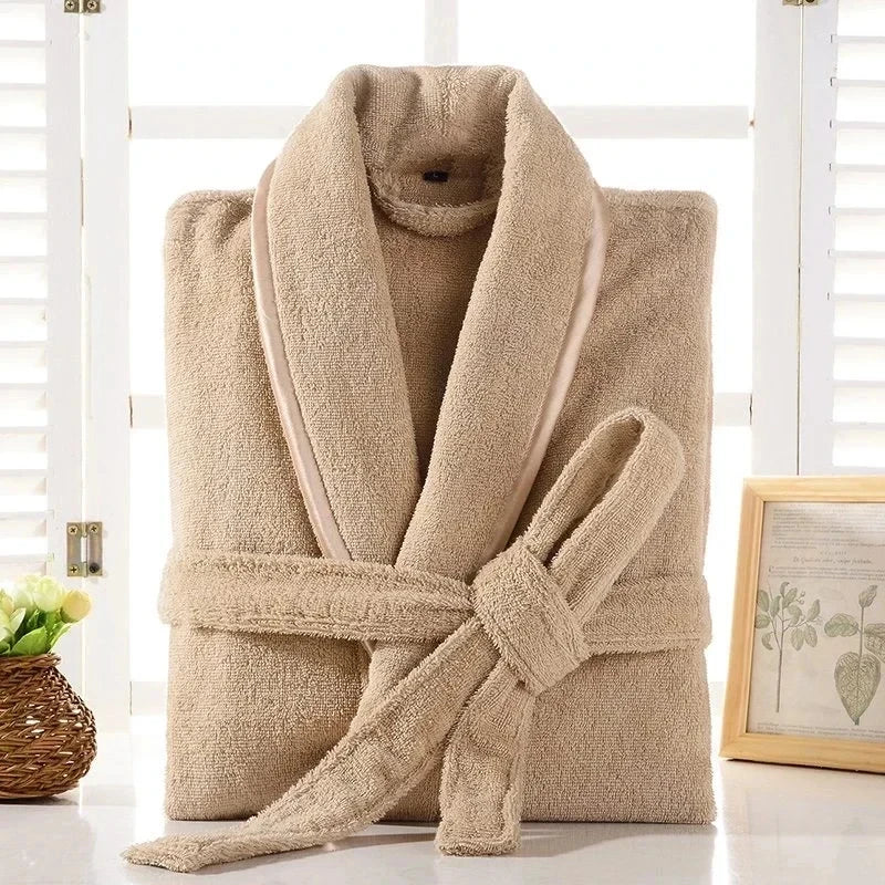 Robe de chambre coton éponge unisexe - Confort & Élégance