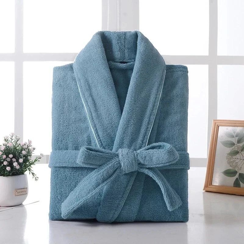 Robe de chambre coton éponge unisexe - Confort & Élégance