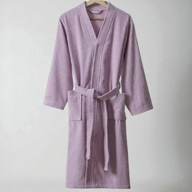 Robe de Chambre Femme 100 % Coton – Mauve