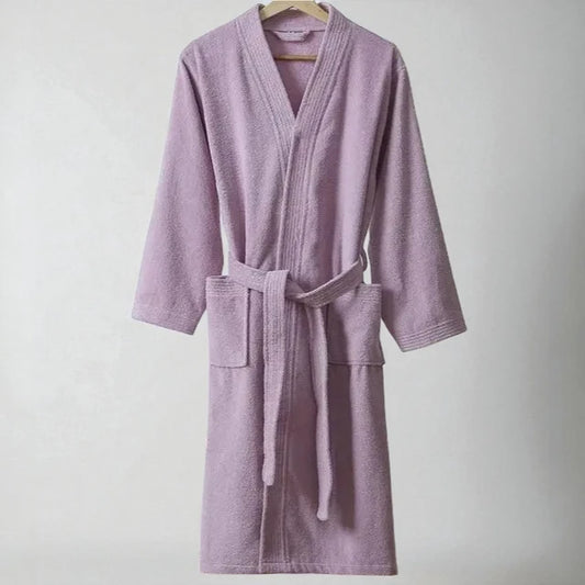 Robe de Chambre Femme 100 % Coton – Mauve