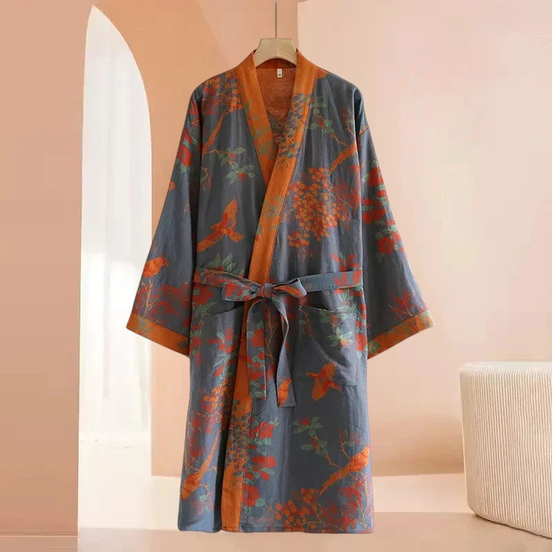 Robe de chambre femme coton – Style Kimono Japonais
