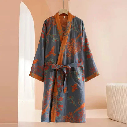 Robe de chambre femme coton – Style Kimono Japonais