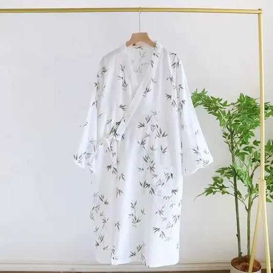 Robe de Chambre Femme Kimono – 100 % Coton Bambou