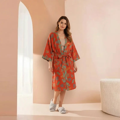 Robe de chambre femme coton – Style Kimono Japonais