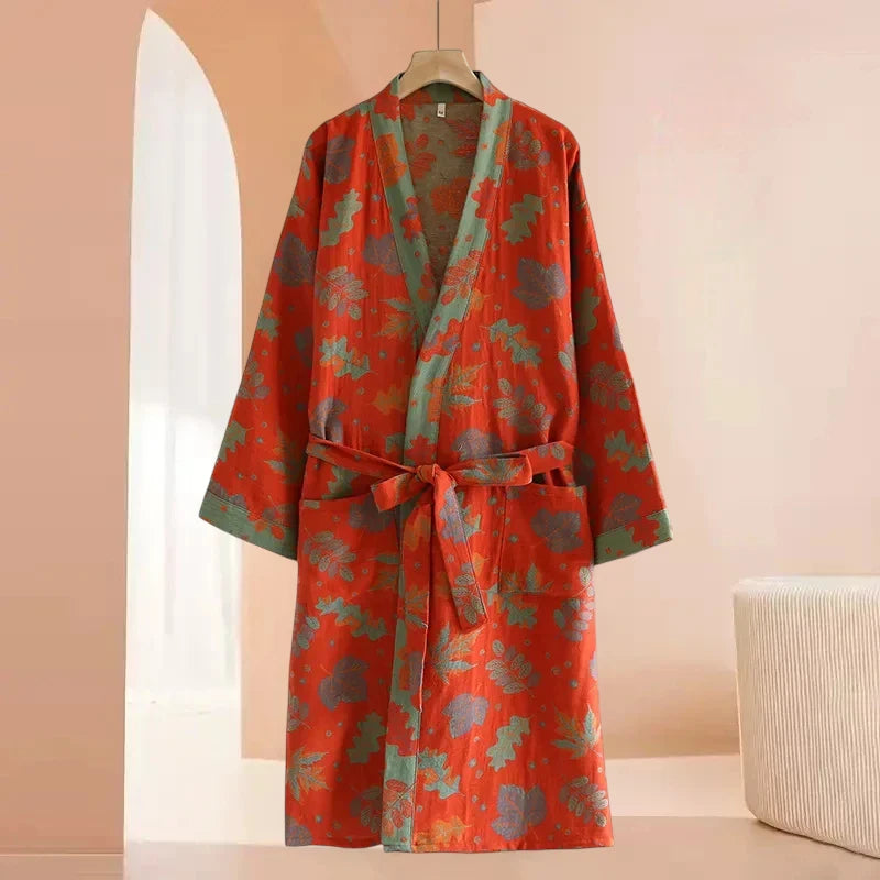 Robe de chambre femme coton – Style Kimono Japonais