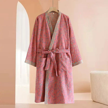 Robe de chambre femme coton – Style Kimono Japonais