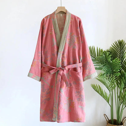 Robe de chambre femme coton – Style Kimono Japonais
