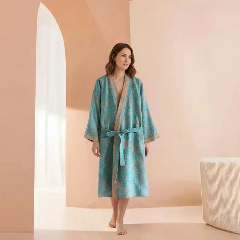 Robe de chambre femme coton – Style Kimono Japonais