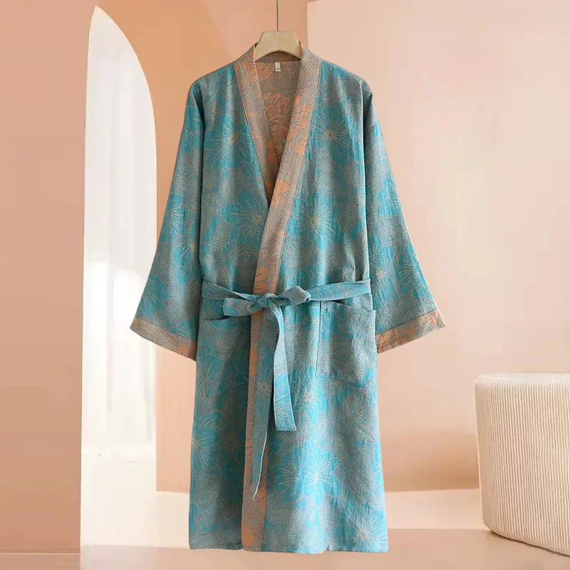 Robe de chambre femme coton – Style Kimono Japonais