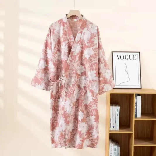 Robe de Chambre Femme Kimono - 100% Coton Japonais