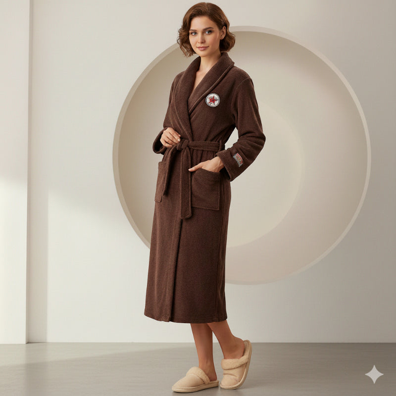 Robe de chambre polaire femme Kimono Longue – Élégance Douce