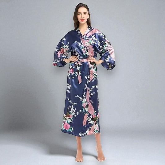 Robe de Chambre Femme Satin - Kimono Floral