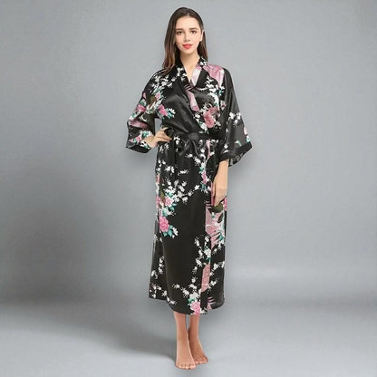 Robe de Chambre Femme Satin - Kimono Floral