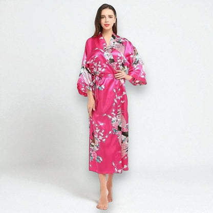 Robe de Chambre Femme Satin - Kimono Floral