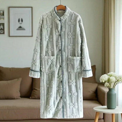 Robe de Chambre Polaire Femme- Boutonné