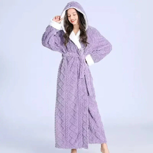 Robe de Chambre Polaire Femme Capuche - Douceur