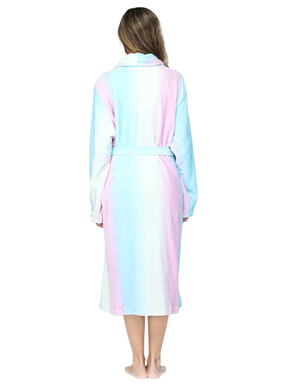 Robe de Chambre Polaire Femme à Capuche - Rainbow